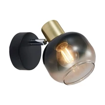 Spot Prezent PEGAS metal, sticla, negru, fumuriu, E14 - 27513