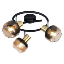 Spot Prezent PEGAS metal, sticla, negru, auriu, fumuriu, E14 - 27515