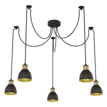 Pendul Prezent MESCALA metal, lemn, negru, auriu, E14 - 27525