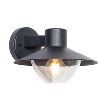 Aplica de perete exterioara Prezent GAUDI metal, plastic, negru, transparent, E27, IP44 - 39035