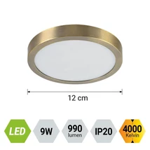 Plafoniera Prezent LENYS metal, plastic, alama, alb, LED, 9W, 4000K, 990 Lm, IP20 - 49058