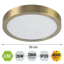 Plafoniera Prezent LENYS metal, plastic, alama, alb, LED, 26W, 4000K, 2860 Lm, IP20 - 49061