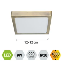 Plafoniera Prezent LENYS metal, plastic,  alama, alb, LED, 9W, 4000K, 990 Lm, IP20 - 49062