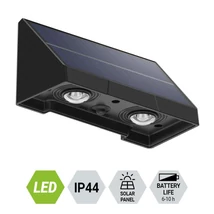 Aplica de perete exterioara solara cu senzor crepuscular Prezent MUSE plastic, negru, LED, 2800K - 3200K, 0.6W, 60lm, IP44 - 65281