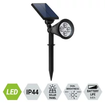 Lampa decor solar exterior Prezent LION plastic, negru, LED, 2800K - 3200K, 2W, 200lm, IP65 - 65286