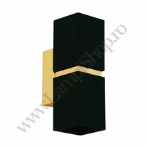 Aplica de perete Eglo PASSA, dulie GU10-LED, contine becul, IP20, baza din otel negru-auriu | Eglo-95373