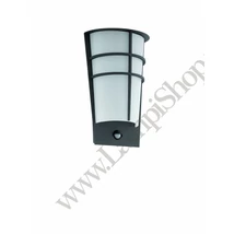 Aplica exterior cu senzor de miscare Eglo BREGANZO 1, LED integrat inclus, IP44, baza din otel zincat antracit, abajur plastic alb | Eglo-96018