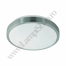Plafoniera Eglo COMPETA 1, LED integrat inclus, IP20, baza din otel alb, abajur plastic alb-nichel satinat | Eglo-96032