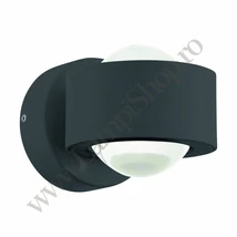 Aplica de perete Eglo ONO 2, LED integrat inclus, IP20, baza din aluminiu antracit, abajur plastic transparent | Eglo-96049