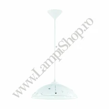 Pendul Eglo VETRO, dulie E27, nu contine becul, IP20, baza din plastic alb, abajur sticla satinat-cristal alb-transparent | Eglo-96073