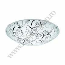 Plafoniera Eglo MARGITTA 1, LED integrat inclus, IP20, baza din otel alb, abajur sticla negru-alb-transparent | Eglo-96117