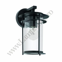 Aplica exterior Eglo VALDEO, dulie E27, nu contine becul, IP44, baza din otel zincat negru, abajur sticla transparent | Eglo-96239