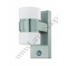 Aplica exterior cu senzor de miscare Eglo ATOLLARI, LED integrat inclus, IP44, baza din aluminiu otel inoxabil-argintiu, abajur plastic alb | Eglo-96277