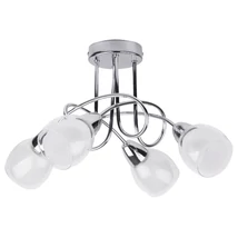 Plafoniera Rabalux DAVE E14 metal crom cu abajur sticla albstil traditional IP20 - 6083