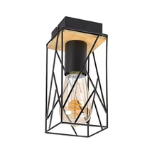 Plafoniera Rabalux BOIRE metal, lemn, negru, E27 - Rabalux-71021