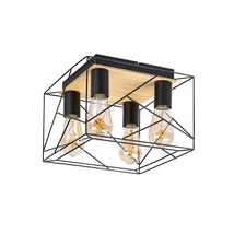 Plafoniera Rabalux BOIRE metal, lemn, negru, E27 - Rabalux-71024