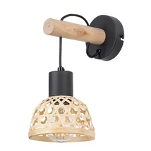 Aplica de perete Rabalux RATTAN metal, lemn, negru, E27 - Rabalux-71025