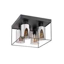 Plafoniera Rabalux CHADWICK metal, sticla, negru, transparent, E27 - Rabalux-71034