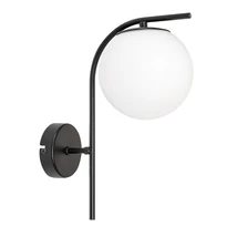 Aplica de perete Rabalux GHITA metal, sticla, negru, alb, E27 - 71139
