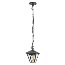 Pendul exterior Rabalux Paravento metal, sticla, negru, transparent, E27, IP44 - 7149