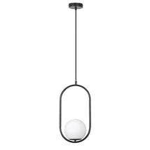 Pendul Rabalux GHITA metal, sticla, negru, alb, E27 - 72028