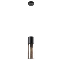 Pendul Rabalux RONNO metal, sticla, negru, transparent, E27 - Rabalux-72051