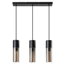 Pendul Rabalux RONNO metal, sticla, negru, transparent, E27 - Rabalux-72053