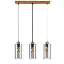 Pendul Rabalux TANNO metal, sticla, lemn, transparent, E27 - Rabalux-72123