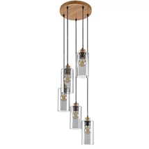 Pendul Rabalux TANNO metal, sticla, lemn, transparent, E27 - Rabalux-72125