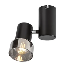 Spot Rabalux HATICE metal, sticla, negru, fumuriu, E14 - 73052