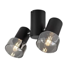 Spot Rabalux HATICE metal, sticla, negru, fumuriu, E14 - 73053