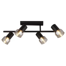 Spot Rabalux HATICE metal, sticla, negru, fumuriu, E14 - 73054