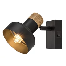 Spot Rabalux SASKIA metal, lemn, negru, maro, E14 - 73055