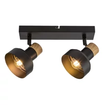 Spot Rabalux SASKIA metal, lemn, negru, maro, E14 - 73056