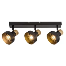 Spot Rabalux SASKIA metal, lemn, negru, maro, E14 - 73057