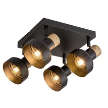 Spot Rabalux SASKIA metal, lemn, negru, maro, E14 - 73058