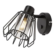 Spot Rabalux EMERENCIA metal, sticla, negru, fumuriu, E14 - 73067