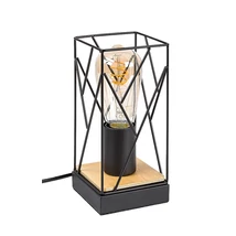 Veioza Rabalux BOIRE metal, lemn, negru, E27 - Rabalux-74006