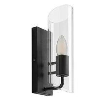 Aplica de perete pentru baie Rabalux TEODORO metal, sticla, negru, transparent, E14, IP44 - 75027