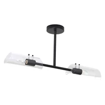 Plafoniera pentru baie Rabalux TEODORO metal, sticla, negru, transparent, E14, IP44 - 75028