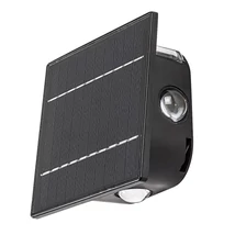 Aplica de perete solara de exterior Rabalux EMMEN plastic, negru, LED, 3000K-6000K, 0.5W, 50lm, IP54 - 77034