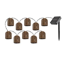 Lampa decor solar de exterior Rabalux RUPIT plastic, negru, maro, LED, 3000K, 0.6W, 5lm, IP44 - 77047