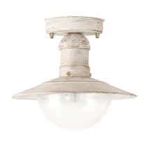 Plafoniera exterior Rabalux OSLO E27 metal alb antic cu abajur plastic transparentstil mediteran IP44 - 8739