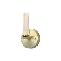 Aplica de perete Searchlight Aberdeen metal, acril, alama, transparent, LED, 9W, 683lm, 3000K, IP44 - 10371SB