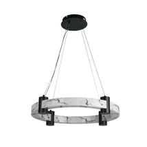 Pendul Searchlight MOONBEAM metal, marmura, negru, alb, LED,  29W, 3000K, 1546 Lm - 10868-1BK