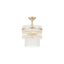 Plafoniera Searchlight Lara metal, sticla, auriu, transparent, E14, 60W - 11300-3GO