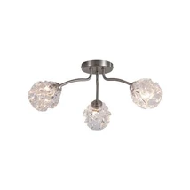 Plafoniera Searchlight Astral metal, sticla, nichel, transparent, G9, 33W - 11523-3SN