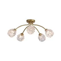 Plafoniera Searchlight Astral metal, sticla, auriu, transparent, G9, 33W - 11525-5GO