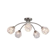 Plafoniera Searchlight Astral metal, sticla, nichel, transparent, G9, 33W - 11525-5SN
