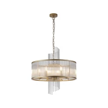 Pendul Searchlight Lara metal, sticla, auriu, transparent, E14, 60W - 11600-6GO